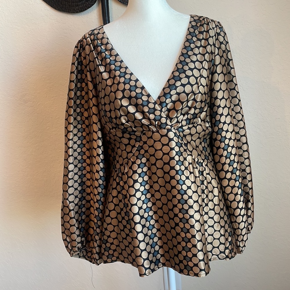 Nanette Lepore 100% Silk V-Neck Blouse Sz. 10